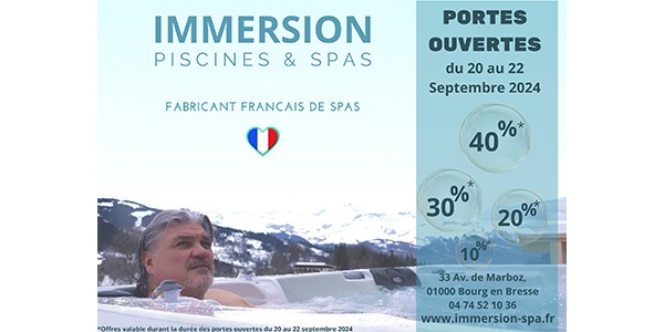 Portes Ouvertes Immersion Piscines et Spas : du 20 au 22 septembre 2024